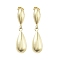 Teardrop Brass Dangle Stud Earrings, Long-Lasting Plated, Lead Free & Cadmium Free, Real 18K Gold Plated, 43x10.5mm