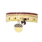 5Pcs 5 Style Glass Seed Beaded Stretch Bracelets Set, Squirrel & Acorn Alloy Enamel Charms Stackable Bracelets for Women, Gold, Inner Diameter: 2-3/8 inch(5.9cm), 1Pc/style