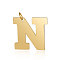 201 Stainless Steel Pendants, Letter, Golden, Letter.N, 30x30.5x1.5mm, Hole: 4.5mm