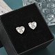 Серьги-гвоздики из латуни с микропаве из прозрачного кубического циркония EJEW-K299-01P-K-1