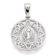Латунные микропаве прозрачные подвески с фианитом KK-N268-53P-1