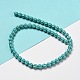 Окрашенные синтетические бирюзовые бусы нити G-G075-D02-01-3