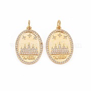 Латунные микропаве прозрачные подвески с фианитом KK-S356-744