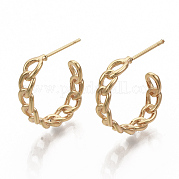 Полукруглые серьги-гвоздики из латуни KK-T050-54G-NF