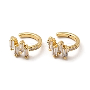 Серьги-каффы из латуни с кубическим цирконием EJEW-P226-05G