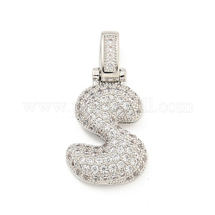 Латунные микропаве прозрачные подвески с фианитом KK-B099-01P-S-1