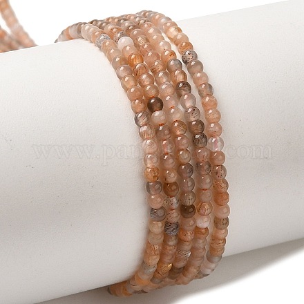 Натуральный Sunstone бисер пряди G-B090-A05-01-1