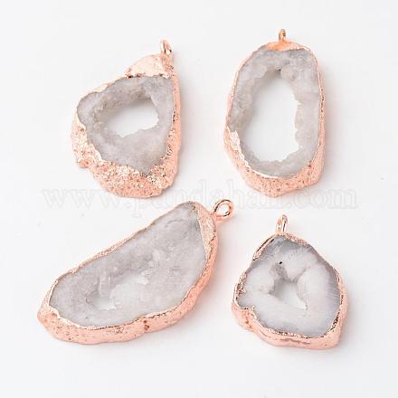 Естественно Geode Агат Druzy ломтик подвески G-L461-04A-1