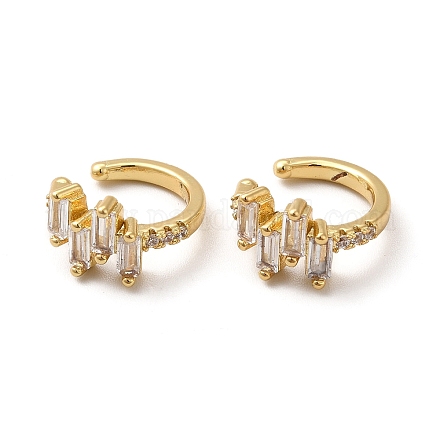 Серьги-каффы из латуни с кубическим цирконием EJEW-P226-05G-1