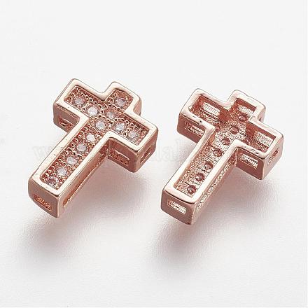 Латунные микро проложить кубического циркония бусы ZIRC-N025-55RG-1