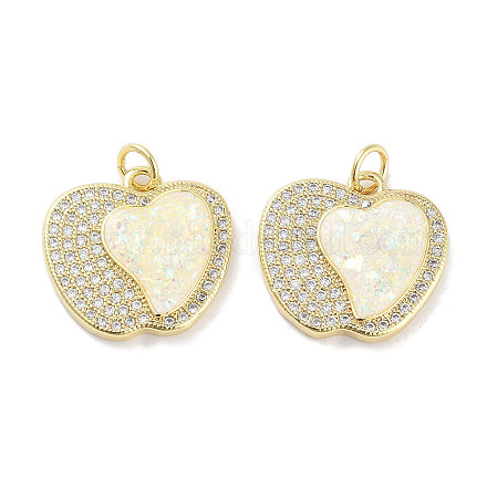 Латунные микропаве прозрачные подвески с фианитом KK-L213-042G-01-1