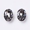 Imitation Austrian Crystal Glass Rhinestone, Grade A, Pointed Back & Back Plated, Oval, Black Diamond, 6x4x3mm