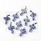 Natural Blue Spot Jasper Pendants, Dyed, with Brass Pinch Bails, Platinum Plated, Cross, 23.5~28x15~18x4mm, Hole: 3x6mm