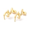 Brass Stud Earring Findings, with 925 Sterling Silver Pins, for Half Drilled Beads, Cadmium Free & Nickel Free & Lead Free, Real 18K Gold Plated, 18x8mm, Pin: 12x0.8mm and 1mm(for Half Drilled Beads)
