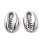 Anti-Tarnish 304 Stainless Steel Charms, Shell Charm, Stainless Steel Color, 15x10x4mm, Hole: 2x12mm