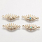 Brass Links connectors, with Synthetic Opala, Eye, Golden, Mixed Color, 7x20x2mm, Hole: 1mm
