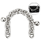 1Pc Aluminum Bag Cable Chain, with Round Ball Charm, Purse Strap Accessories, Platinum, 29.5cm