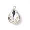 304 Stainless Steel Pendants, Teardrop, with Glass, Faceted, Real 18K Gold Plated, Clear, 17.5x11x5.5mm, Hole: 1.6mm