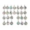 304 Stainless Steel with Paua Shell Pendants, Stainless Steel Color, Flat Round with Letter Charm, Letter A~Z, 18x16x1.5mm, Hole: 3x6mm