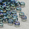 12/0 Grade A Round Glass Seed Beads, Transparent Colours Rainbow, Light Steel Blue, 12/0, 2x1.5mm, Hole: 0.9mm, about 30000pcs/bag