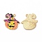 Halloween Alloy Enamel Pendants, Light Gold, Pumpkin with Hat Charm, Orange, 21x20.5x1mm, Hole: 1.5mm