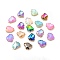 K9 Glass Pendants, with Light Gold Brass Finding, Twist Teardrop Charms, Mixed Color, 29x23x8.5mm, Hole: 1.8mm