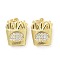 Brass Micro Pave Cubic Zirconia Pendants, French Fries, Long-Lasting Plated, Cadmium Free & Lead Free, Rack Plating, with Jump Ring, Real 18K Gold Plated, 17x13.5x5.5mm, Hole: 3.3mm