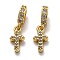 Brass Micro Pave Cubic Zirconia European Dangle Charms, Large Hole Pendants, Long-Lasting Plated, Cross, Real 18K Gold Plated, 20mm, Cross: 12x6x2mm, Hole: 5x3mm