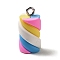 Opaque Resin Imitation Food Pendants, Candy Twist Charms with Platinum Tone Iron Loops, Steel Blue, 18x11mm, Hole: 1.6mm