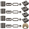 30 Sets Stainless Steel Peaked Cap Adjuster Kits, Baseball Cap Buckle with Eyelet, Gunmetal, 21x21.5x6.5mm, Hole: 5mm