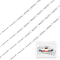 Anti-Tarnish 1M Rhodium Plated 925 Sterling Silver Figaro Chain, Soldered, Platinum, 1.6x0.4mm