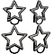 4Pcs 2 Styles Zinc Alloy Spring Gate Rings, with Hoop, Star, Gunmetal, 31~39x32.5~41x4mm, Hole: 9~12x8.5~9mm, 2pcs/style