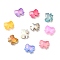 Mocha Style K9 Glass Rhinestone Cabochons, Flat Back & Back Plated, Faceted, Bowknot, Mixed Color, 10.5x12x4mm