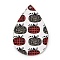 Printed Transparent Acrylic Pendants, Teardrop with Pumpkin, 49.5x32.5x1.5mm, Hole: 1.6mm