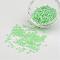 8/0 Ceylon Round Glass Seed Beads, Pale Green, Size: about 3mm in diameter, hole:1mm, about 1101pcs/50g