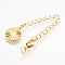 Eco-Friendly Brass Chain Extender, with Lobster Claw Clasps, Cadmium Free & Nickel Free & Lead Free, Long-Lasting Plated, Flat Round, Real 18K Gold Plated, 67~75x3mm, Hole: 2.5mm, Clasps: 10x6x3mm