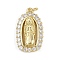 Brass Micro Pave Cubic Zirconia Pendants, Long-Lasting Plated, Rack Plating, Lead Free & Cadmium Free, with Jump Ring, Human, 21.5x12.5x3mm, Hole: 3mm