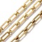 Ion Plating(IP) 304 Stainless Steel Rectangle Link Chains, Unwelded, Real 18K Gold Plated, 15x5.5x1.4mm