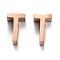 Ion Plating(IP) 304 Stainless Steel Charms, Alphabet, Rose Gold, Letter.T, 8x5x3mm, Hole: 1.8mm