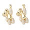 Brass Micro Pave Cubic Zirconia Pendants, Cadmium Free & Lead Free, Real 16K Gold Plated, Bear Charms, Clear, 26.5x18x7mm, Hole: 5x3mm