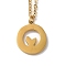 304 Stainless Steel Pendant Necklaces, Letter, Letter O, 15.75 inch(40cm), Pendant: 16x13.5x1.5mm