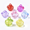 Transparent Acrylic Pendants, Faceted, Apple, Mixed Color, 24.5x23.5x20.5mm, Hole: 3mm, about 102pcs/500g