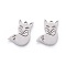 Non-Tarnish 201 Stainless Steel Pendants, Manual Polishing, Fox, Stainless Steel Color, 16x12x1.5mm, Hole: 1.2mm