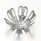 Tarnish Resistant 6-Petal 304 Stainless Steel Flower Bead Caps, Fancy Bead Caps, Stainless Steel Color, 17x6mm, Hole: 1.5mm