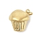 304 Stainless Steel Pendants, Real 18K Gold Plated, with Jump Ring, Cake, 14x13.5x10mm, Hole: 3.5mm