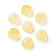 Spray Painted Transparent Glass Beads, Flower Charm, Light Yellow, 15x15x6mm, Hole: 1.2mm
