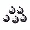 Baking Painted Alloy Pendants, Astronaut Sit On the Moon, Black, 18.5x14.2x6mm, Hole: 1.4mm