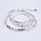 Electroplate Non-magnetic Synthetic Hematite Beads Strands, Rectangle, Silver Plated, 4x2x2mm, Hole: 1mm, about 207pcs/strand, 15.5 inch(39.5cm)