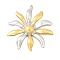 304 Stainless Steel Pendants, Golden & Stainless Steel Color, Flower, 35x34x4mm, Hole: 1.6mm
