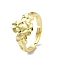 Brass Adjustable Rings, Cadmium Free & Nickel Free & Lead Free, Flower, Real 18K Gold Plated, US Size 7 1/4(17.5mm)